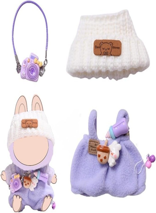 BDBHAVB Clothes for Doll Clothes, Handcrafted Crochet 3-Piece Set for 17cm Doll Outfit, Premium Outfit with Accessories for Dolls, Stylish Ropa(Purple ice-Cream) - Image 1